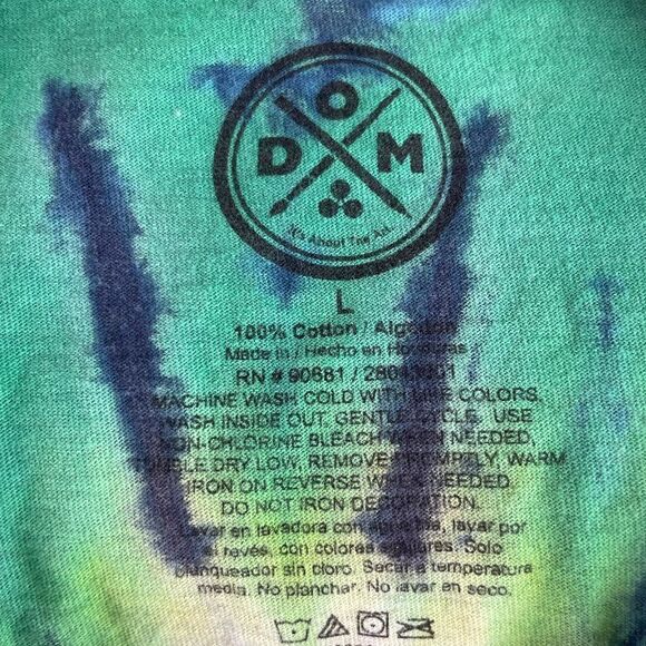 DOM It’s About The Art Tie Dye Peace T-Shirt Size L EUC - Picture 5 of 5
